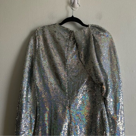 Zara Blogger Favorite Silver Sequin Mini Party Mini Dress - Picture 9 of 15